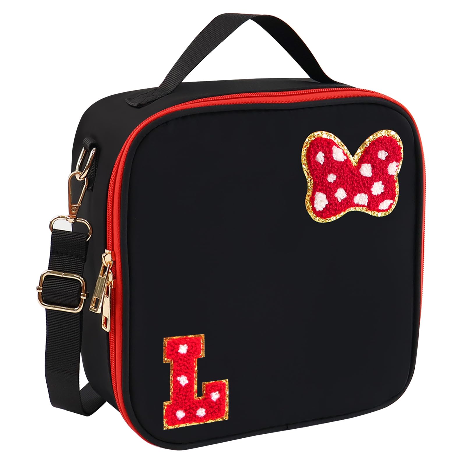 Preppy Initial Bow Mouse Lunch Bag, Kids Lunch Box Gifts for Teen Girls