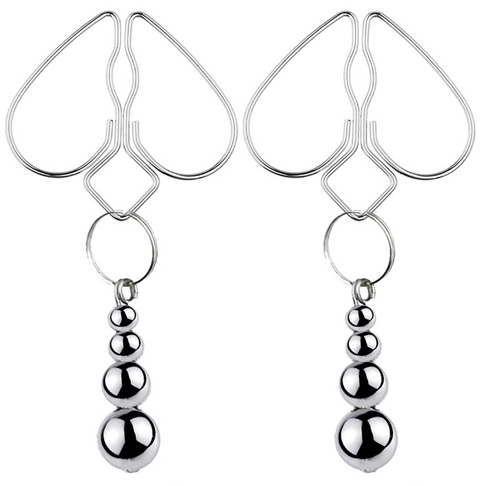 Amazon | TSUBASI 乳首クリップ ニップルクリップ 金属 ビーズ クリップ 乳首開発 乳首責め 女性用 smグッズ 乳首攻め アダルトグッズ  女性 乳首 クリップ Smプレイ レディース 乳首アクセサリー ニップルリング 4ボール | TSUBASI | SM