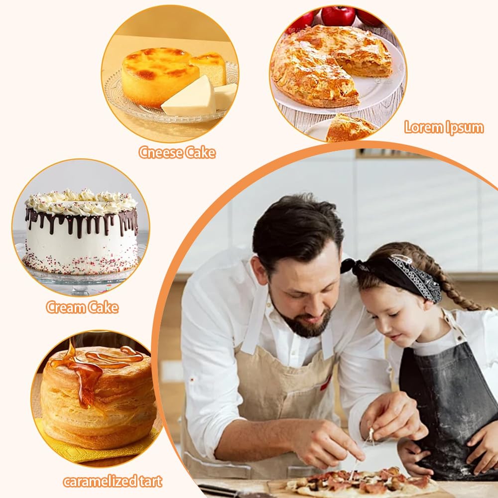 4er Set Rundes Pizzablech, Ø 15cm Edelstahl Pizza Backblech mit Antihaftbeschichtung, Käsekuchen Backblech Pizzabackbleche Set für Backen Pie Pizza Käsekuchen