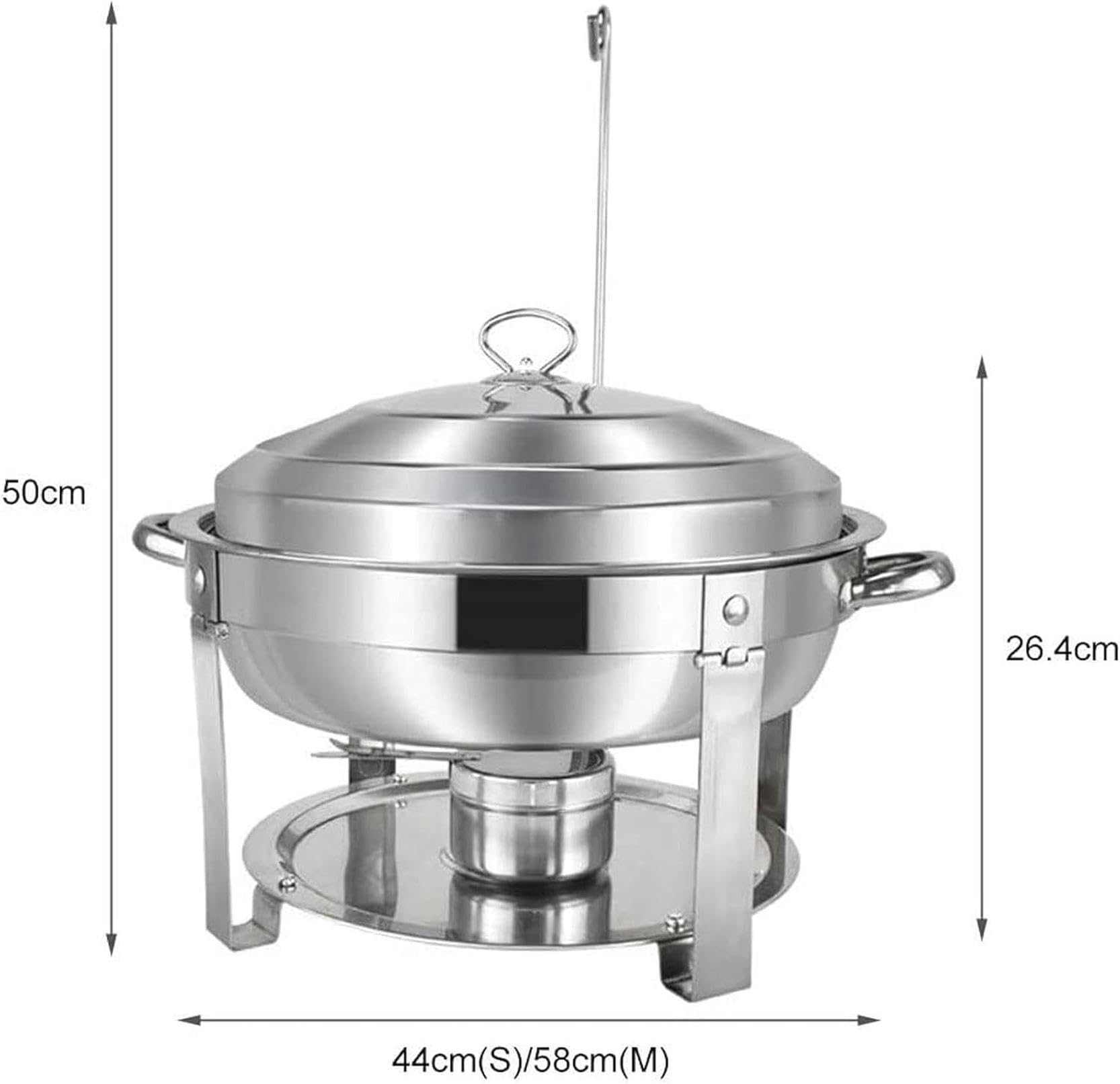 Chafing Dish in Acciaio Inox,Set di Chafing Dish Scaldavivande A Buffet,con Teglie per Alimenti E Porta-Combustibile,Set Professionale Scaldavivande per Catering,Buff
