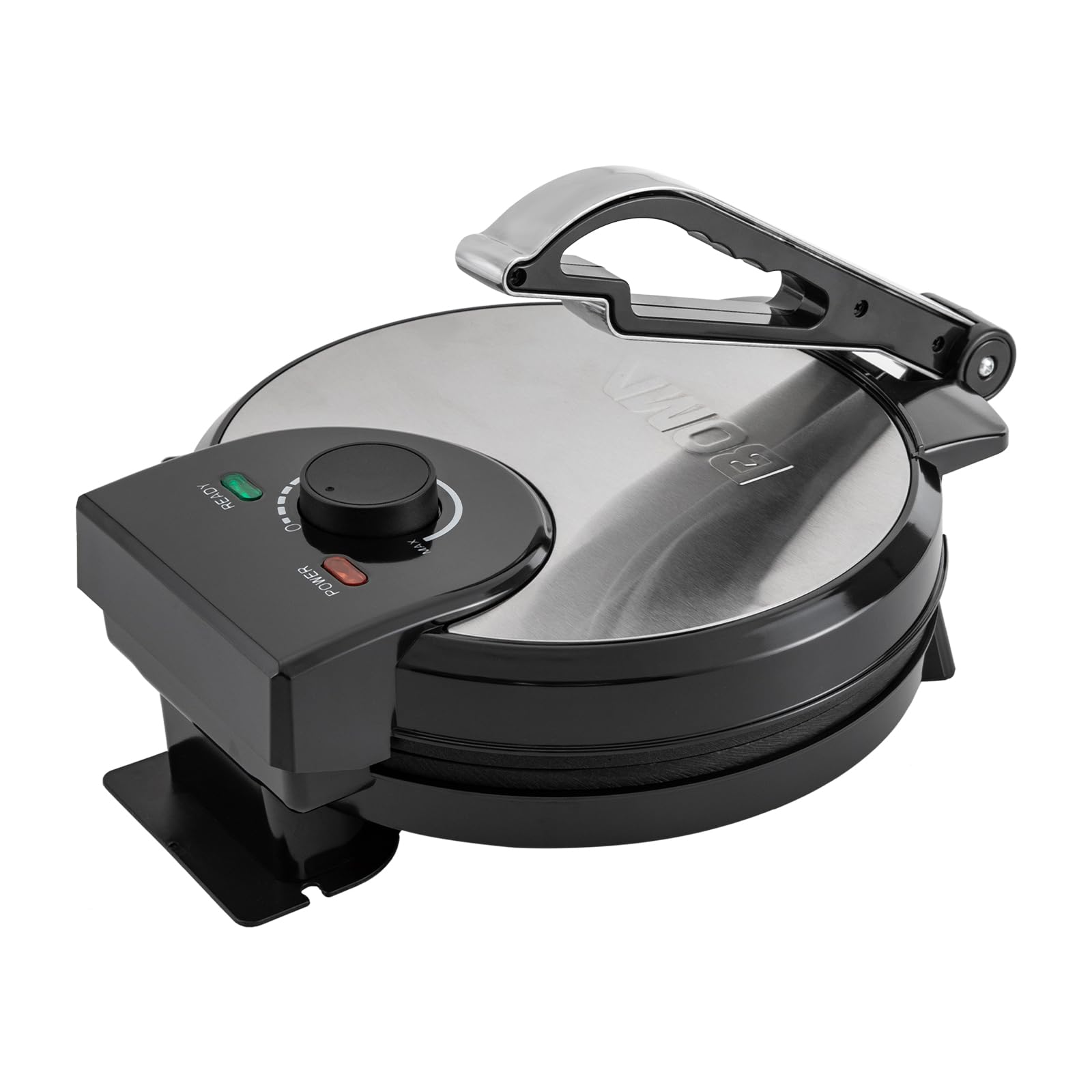 Tortilla Press Roti Maker Machine à tortillas électrique en acier inoxydable avec revêtement anti-adhésif pour maisons, restaurants, magasins de desserts 1200 W