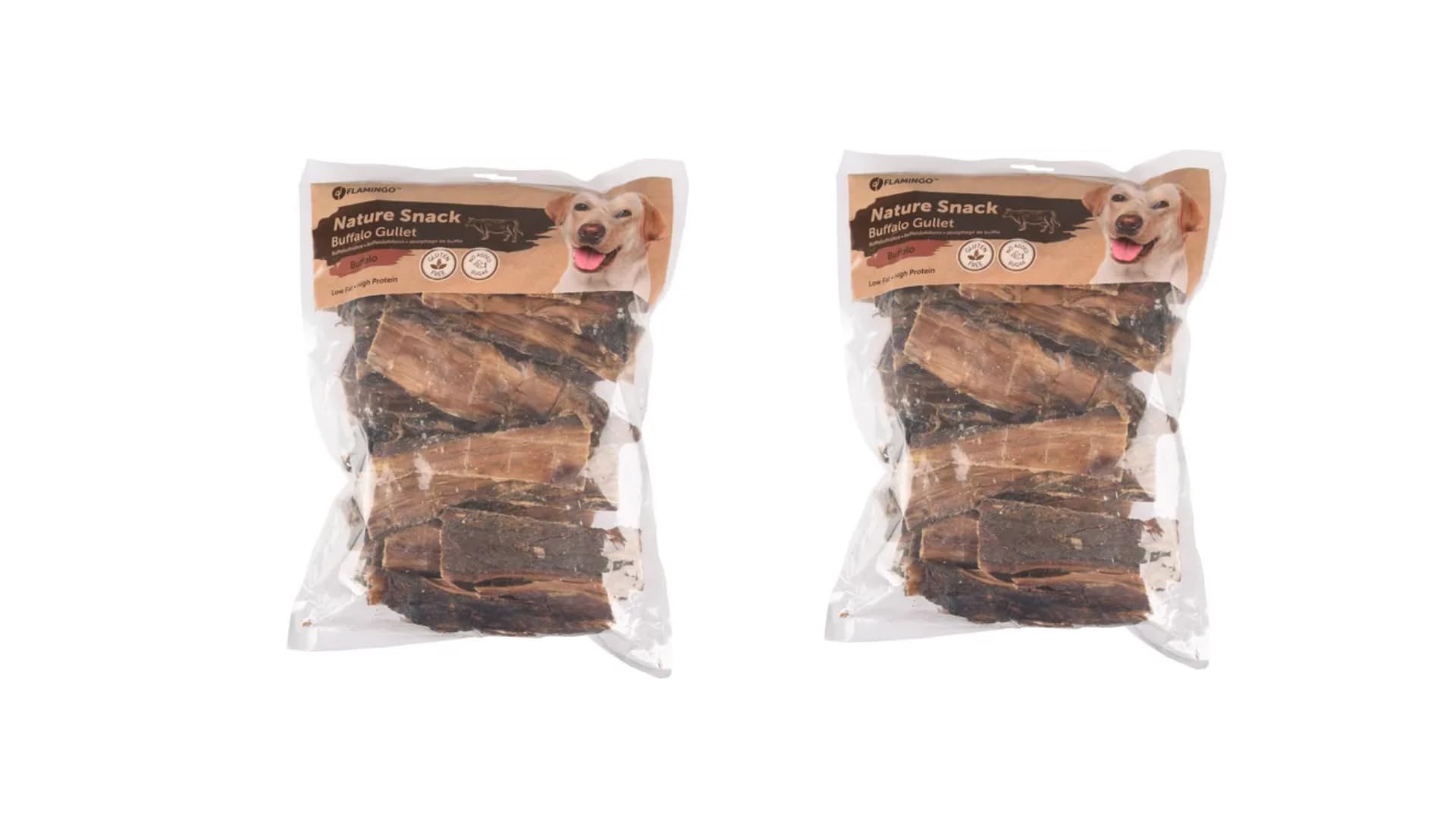Flamingo Snacks para Perros ESOFAGO DE BUFALO Pack DE 3x500GR
