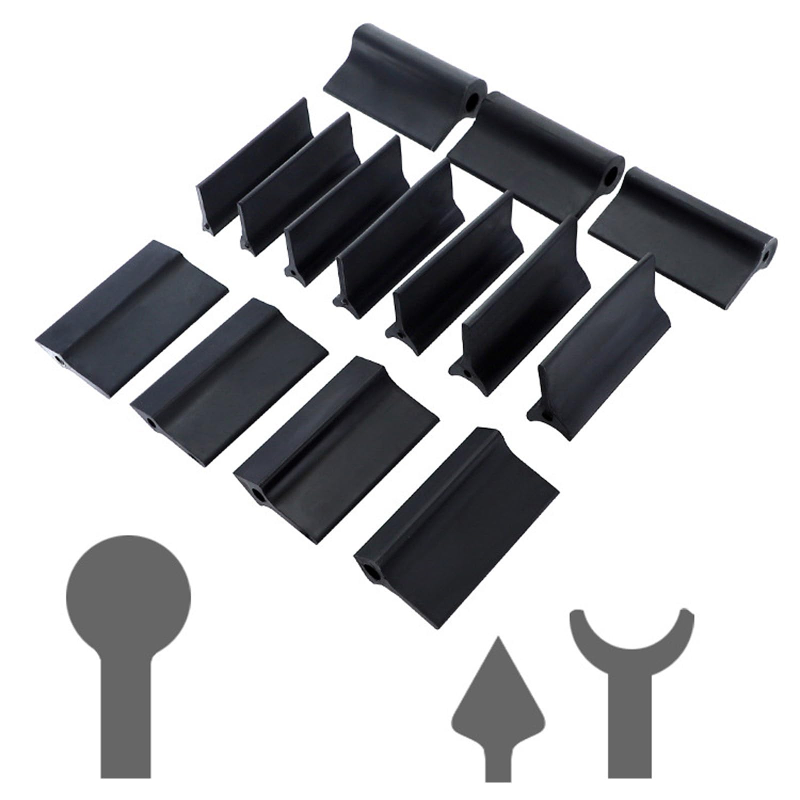 Kaeltsyn Dark Professional Rubber Sanding Blocks Pack 14Pcs For Fine Finishing And Smooth Results Automotive Body Sanding Tools