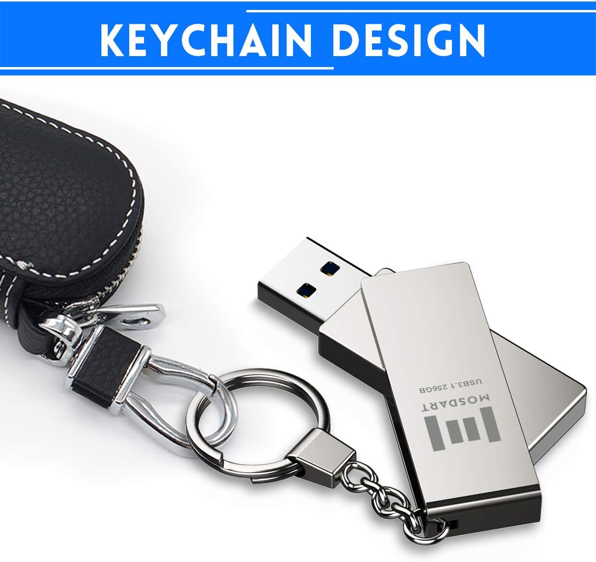 Grеаtеѕt Prоduсt MOSDART 256GB 300Mb/s USB 3.1 Flash Drive Fast Speed and Rugged Metal Thumb Drive with Keychain USB3.1 256 GB 360-degree Jump Drive for Data Storage - Silver Hоt Dеаlѕ MOSDART 256GB 300Mb/s USB 3.1 Flash Drive Fast Speed and Rugged Metal Thumb Drive with Keychain USB3.1 256 GB 360-degree Jump Drive for Data Storage - Silver