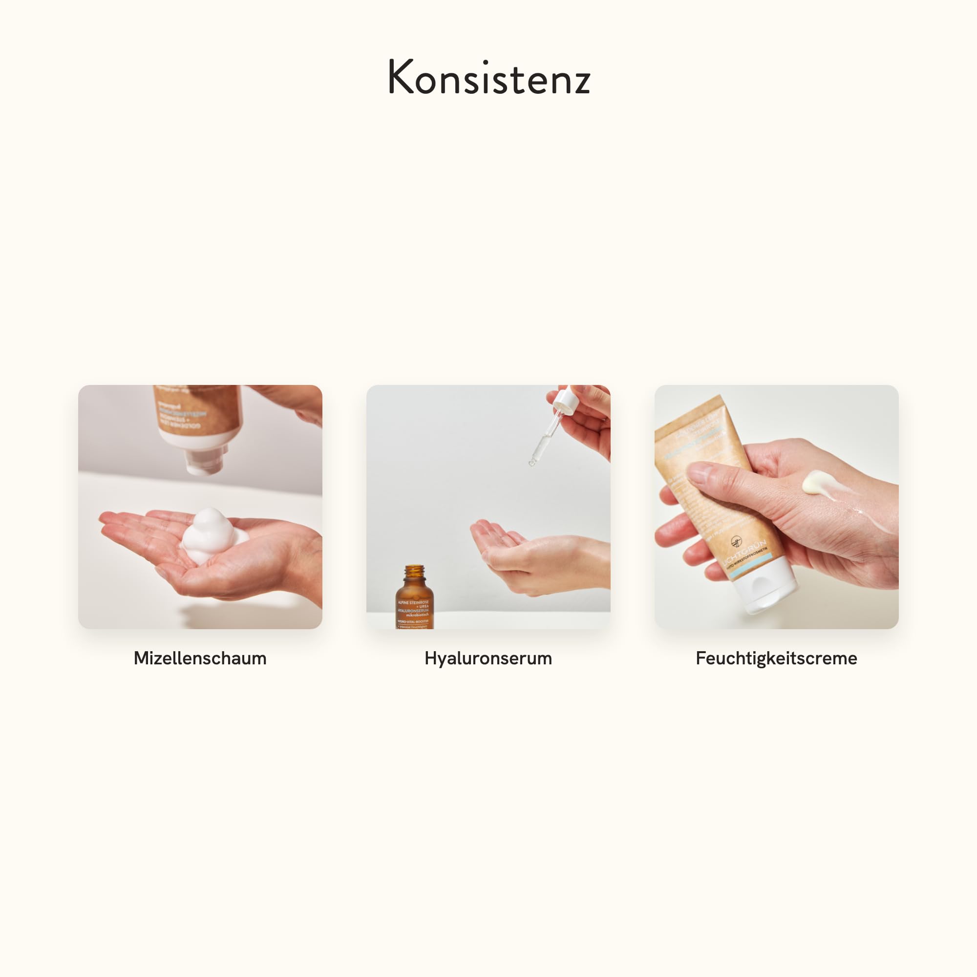 Startset Hydro-Vital Boost, Mizellenschaum 150 ml, Hyaluronserum 30 ml und Feuchtigkeitscreme 50 ml, Reinigung und Feuchtigkeitspflege für feuchtigkeitsarme Haut, vegan