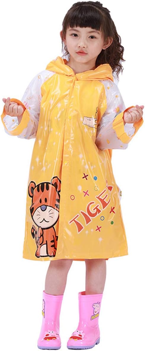 Kids Rain Jacket Hooded Raincoats for Girls Boys Waterproof Windproof Size