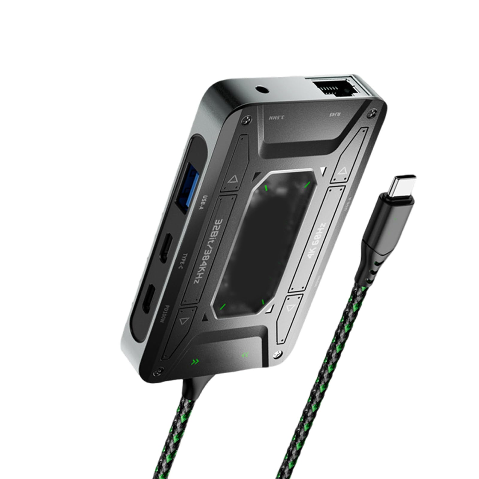 7 Port Adapter 5Gbps For DS7 USB C Earphones Devices 1000Mbps PD100W Multiple Function For Office And Home Use5