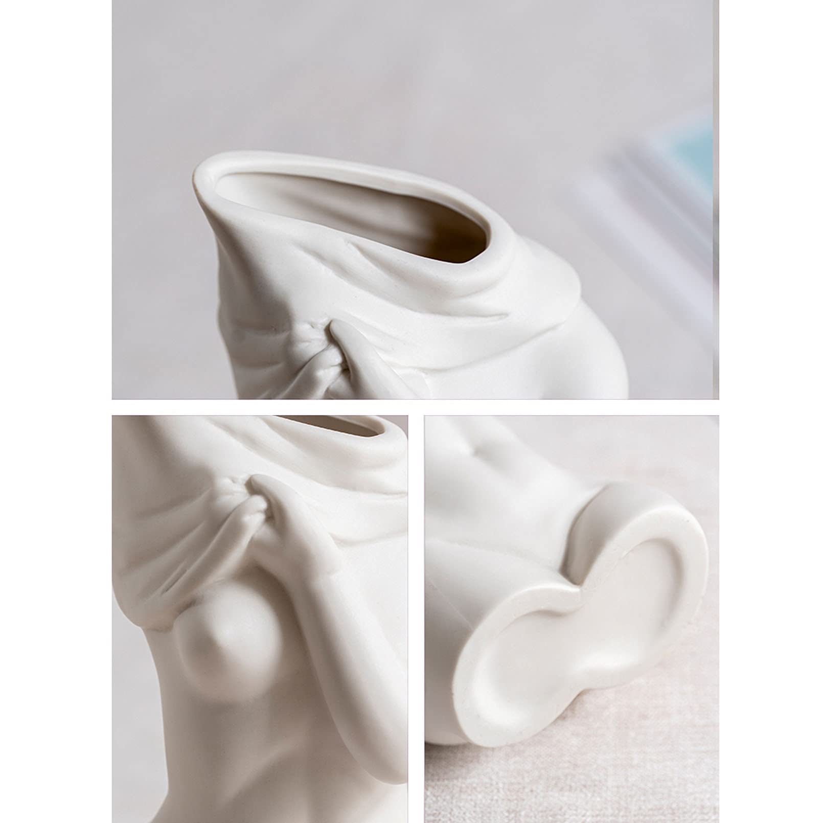 Cutfouwe 3er Set Vasen Deko Weibliche Form Vase Körper Keramik Vase Butt Vase Boho Vase Frauenkörper Blumenvase Kleine Vasen Set Geschenk für Freunde und Familie Weihnachten Wohnkultur,3 pcs