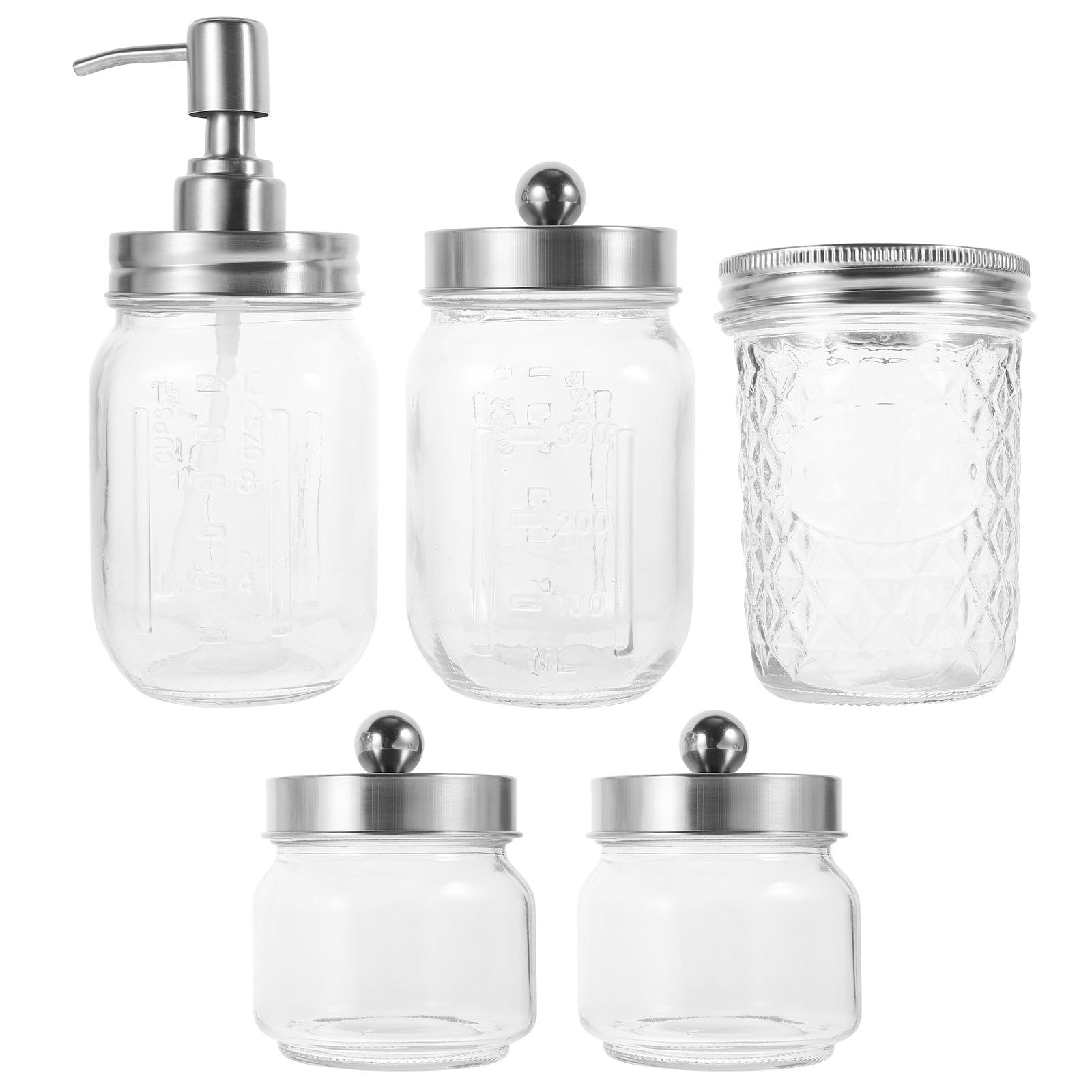 Set de Accesorios para Baño Regalos en House Warming Dispensador de Jabón de Vidrio y ABS, Diseño Clásico y Portátil y Adecuado para Uso Doméstico