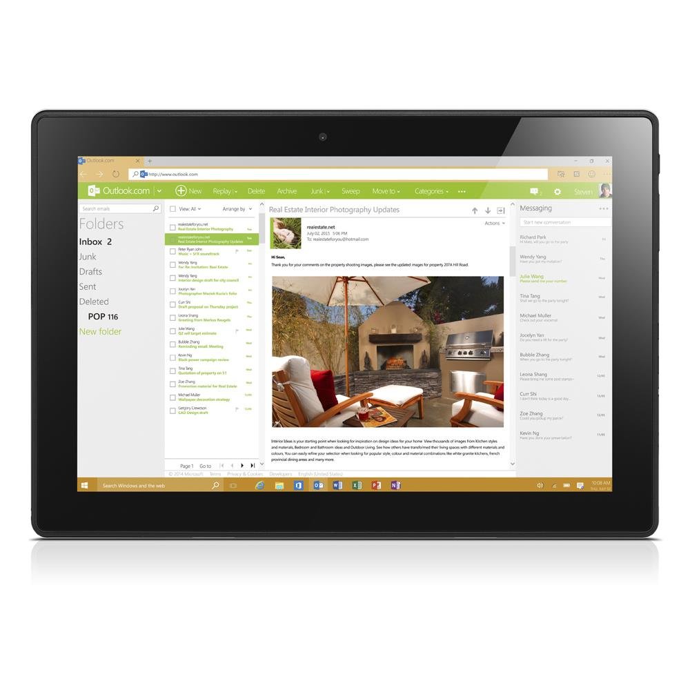 Lenovo Miix 310 25,4 cm (10,1 Zoll HD IPS Touch) Convertible Tablet-PC (Intel Atom Z8350, 4GB RAM, 64GB eMMC, LTE, Windows 10 Home) silber