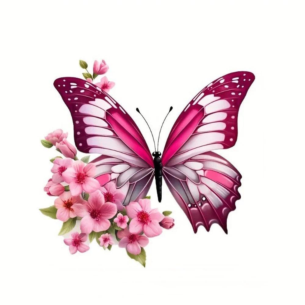 Auto Accessory Butterfly and Flowers Car Stickers Waterproof Vinyl Decals