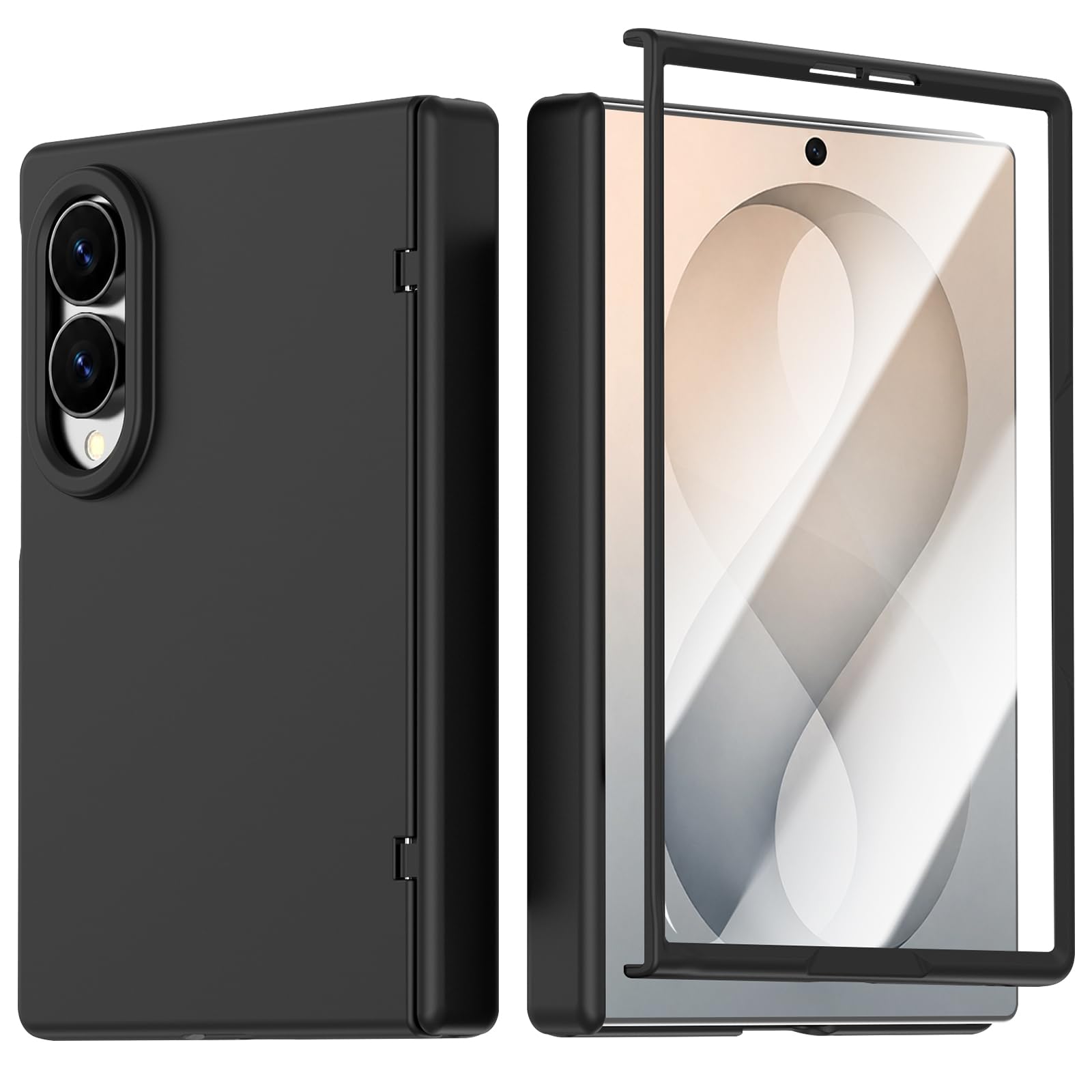 Carcasa para Samsung Z Fold 8 Magnética Película Integrada Carga Inalámbrica, Negro | Película protectora integrada, acabado suave mate, funda antigolpes antiarañazos