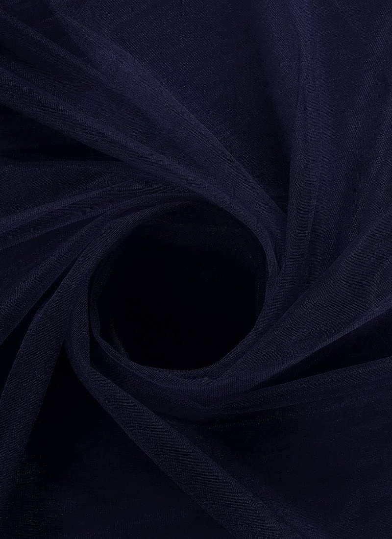 NPPV Soft Net Plain Bridal Lace Fabric Material for Dress Making, Apparels and Home Furnishing- Navy Blue (1 Meter) (B09NKFL5XP) Amazon Price History, Amazon Price Tracker