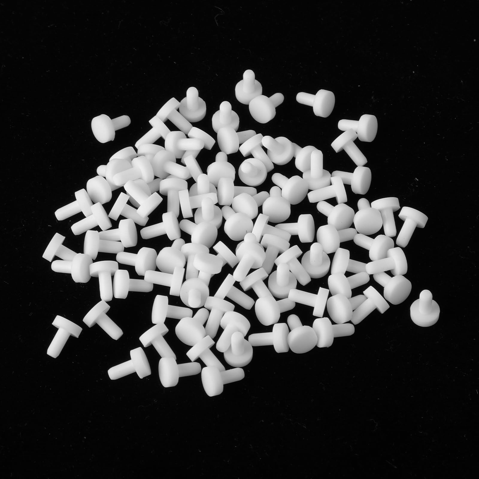 100 PCS 3mm Rubber Hole Plugs White Hole Cover Caps Rubber Screw Holes Plug Round Button Plug White Soft Screw Holes Cover for Cabinet Cupboard Shelves Plate Furniture Hardware(0.9×0.7×0.3 cm)