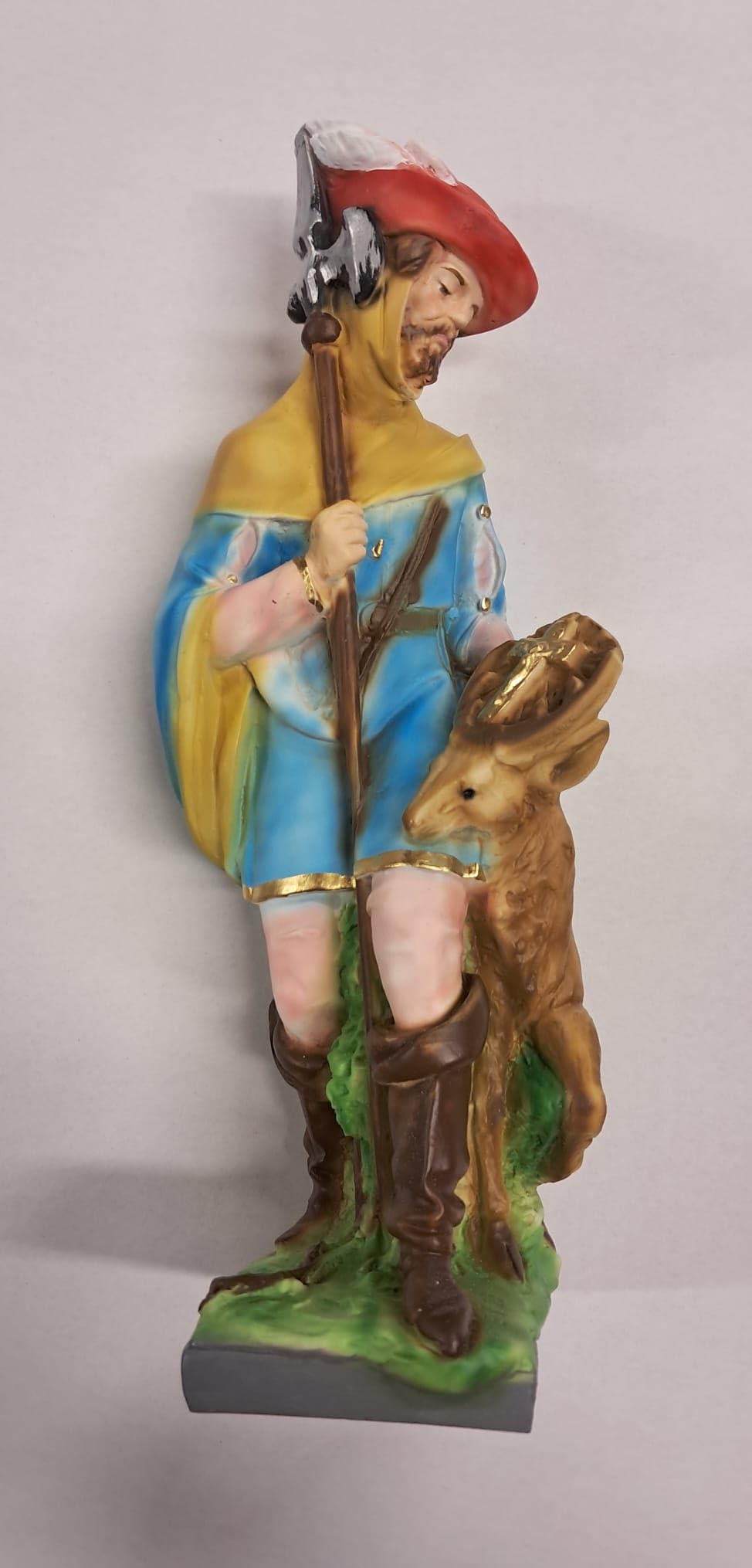 Generico ArteSacracaravaggio Statua di Sant' Uberto cm 30 (11,81 inches) in marmo resina piena decorata a mano di produzione artigianale italiana