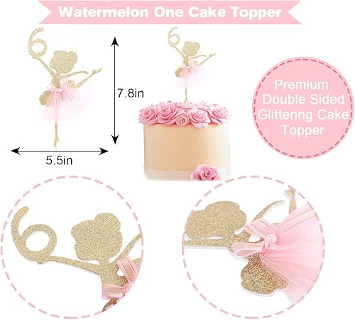 Miniatura 2 de Decoración para pastel de ballet de 6 a 9 años, bailarina, decoración para pastel de cumpleaños, fiesta de cumpleaños de ballet, fiesta de