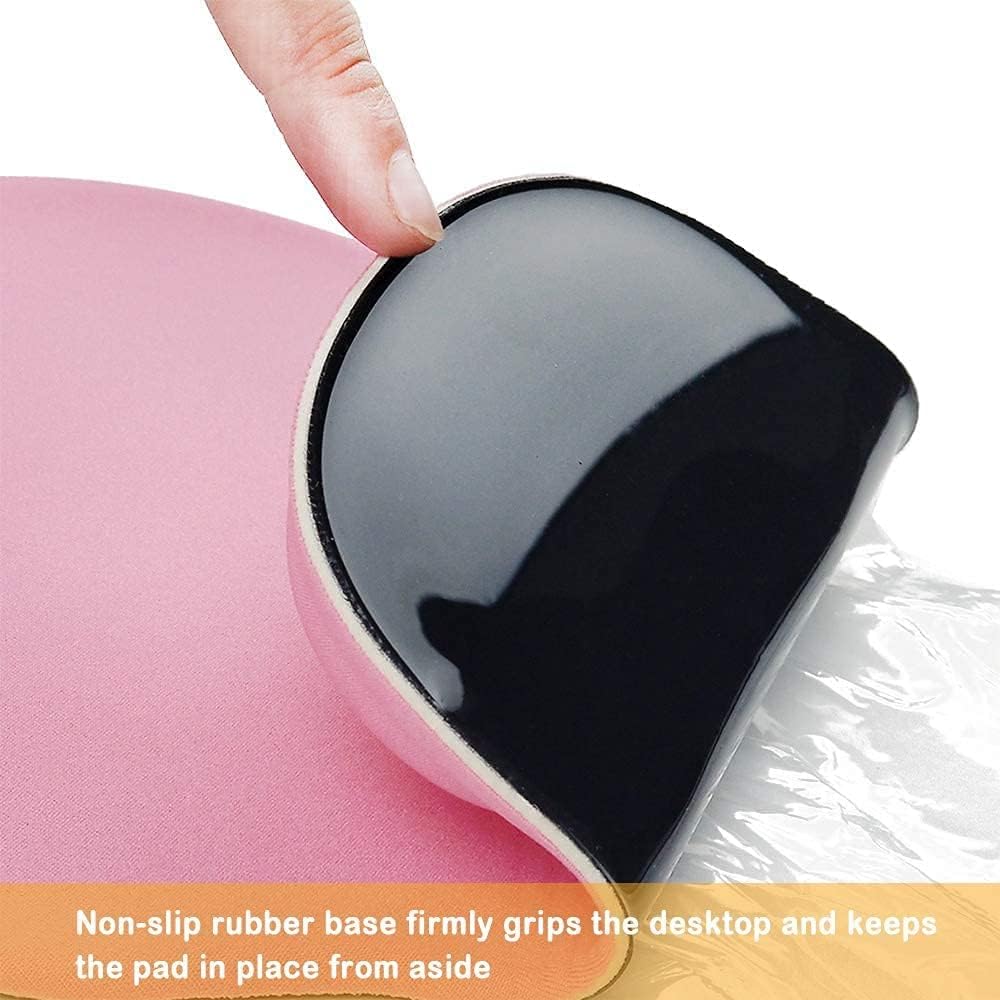 Tappetino per mouse da ufficio con supporto per il polso in gel, ergonomico, per gaming, con poggiapolsi, base in gomma per laptop Comquter, superficie in silicone antiscivolo con texture speciale