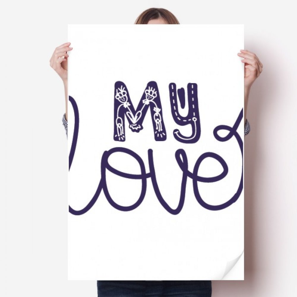 Autocollant Mon Amour Style Handwrite pour Décorer le Salon ou la Chambre