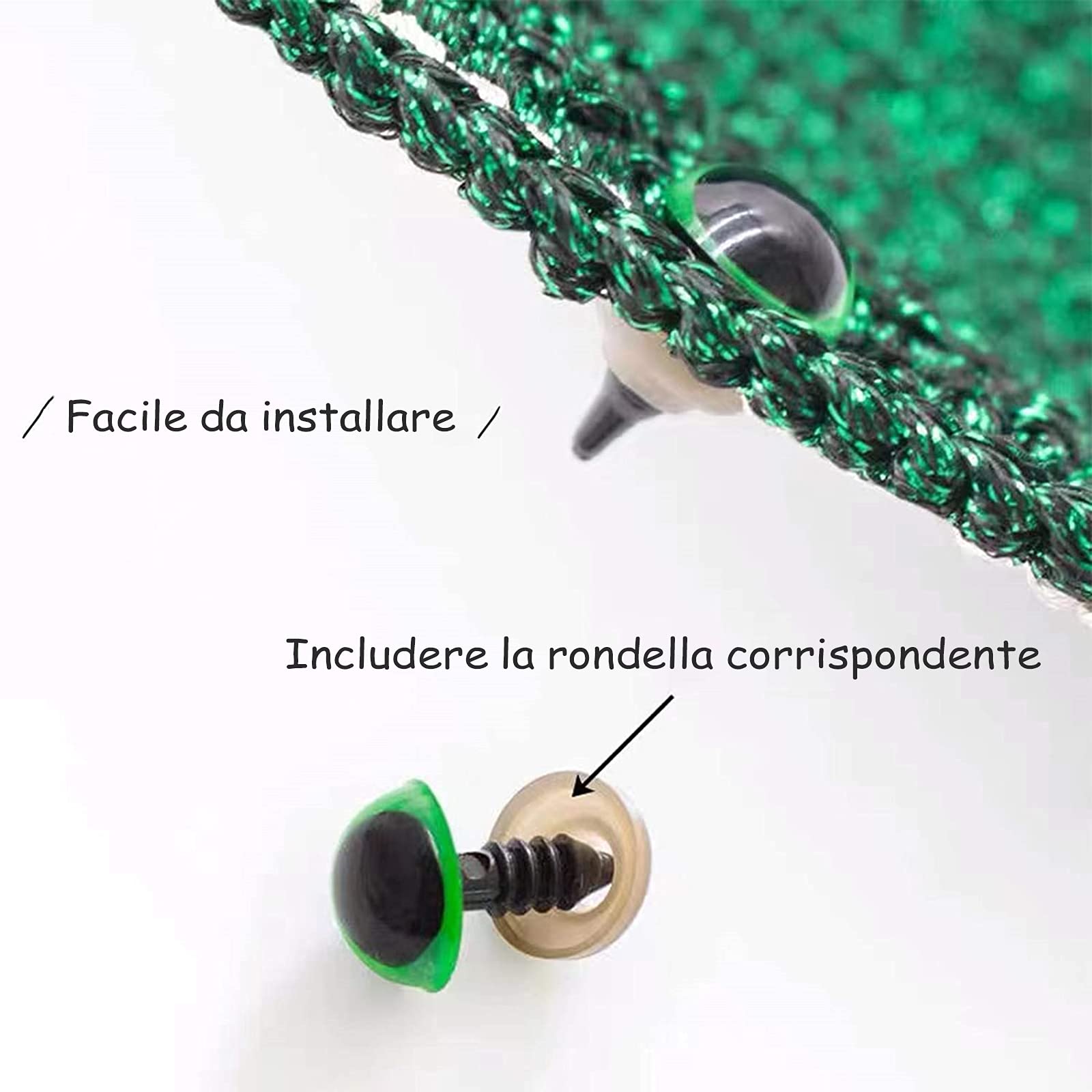 VEGCOO 720 Pezzi Pupazzo Occhi, Colorato Occhi di Plastica per Occhi e Naso di Sicurezza, Accessori per Giocattoli Fai-da-Te per Bambole Teddy, Giocattoli di Peluche e Artigianato di Marionette