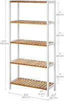 Vista 3 de SONGMICS Estantería de almacenamiento de bambú, estantería de 5 niveles, multifuncional, en la entrada, baño, sala de estar, balcón, cocina, 10.2 x