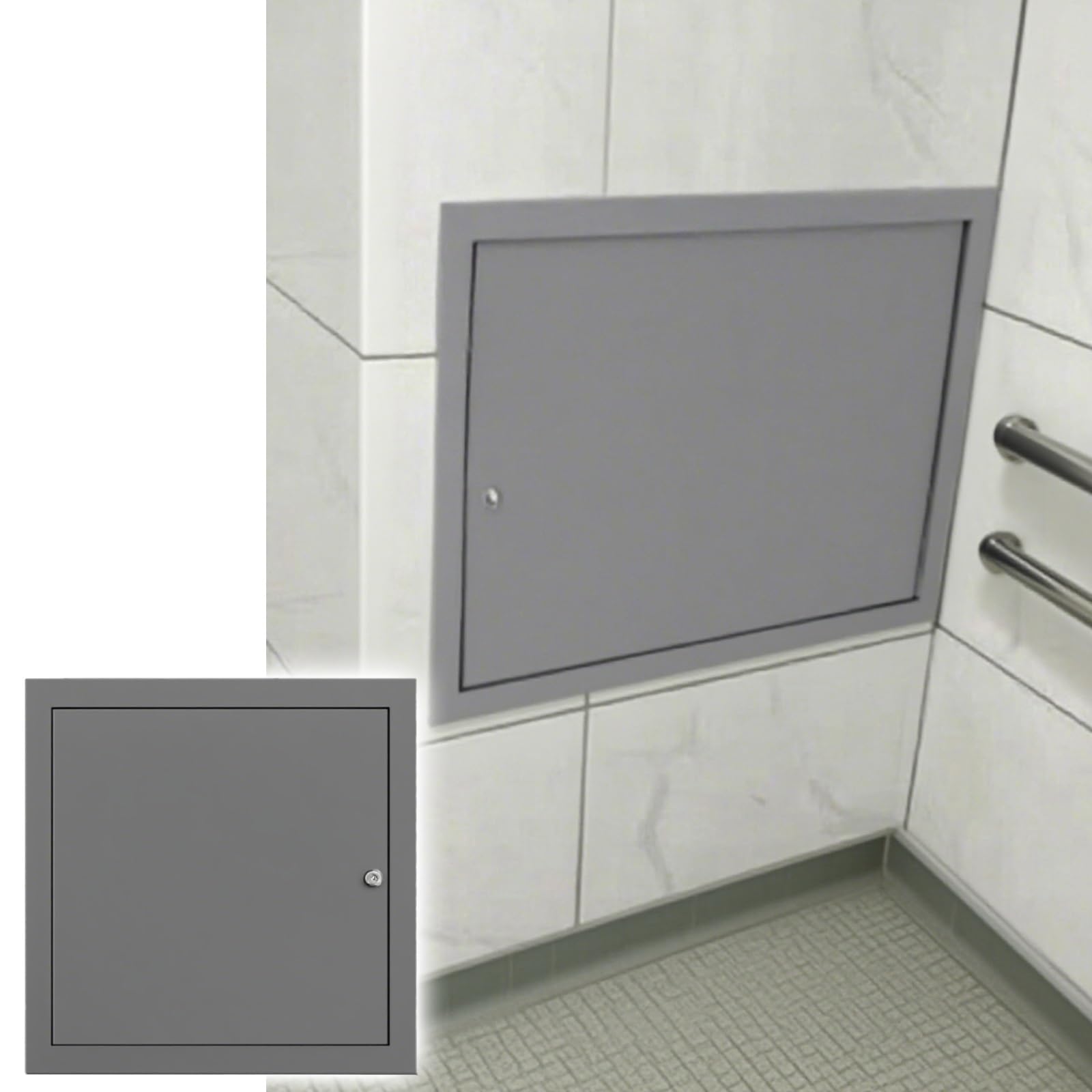 Lock-Style Bathroom Plumbing Access Panel - Waterproof Metal Ceiling Door 1pcs(450x450mm)