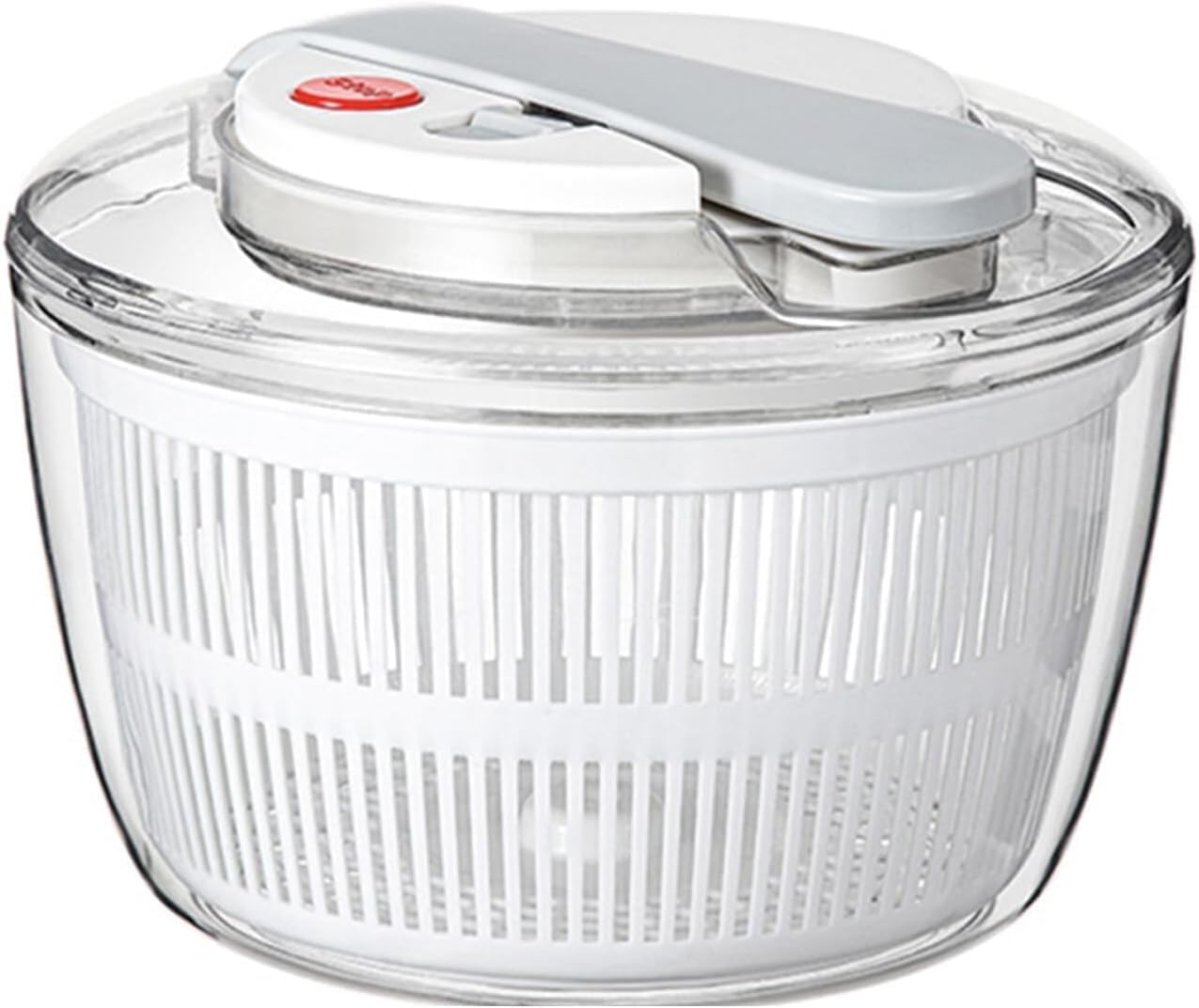 Salad Spinner with Colander and Draining System, 6.6 Quart Bowl, Green Salad Spinner with Colander and Draining System, 6.6 Quart Bowl, Green