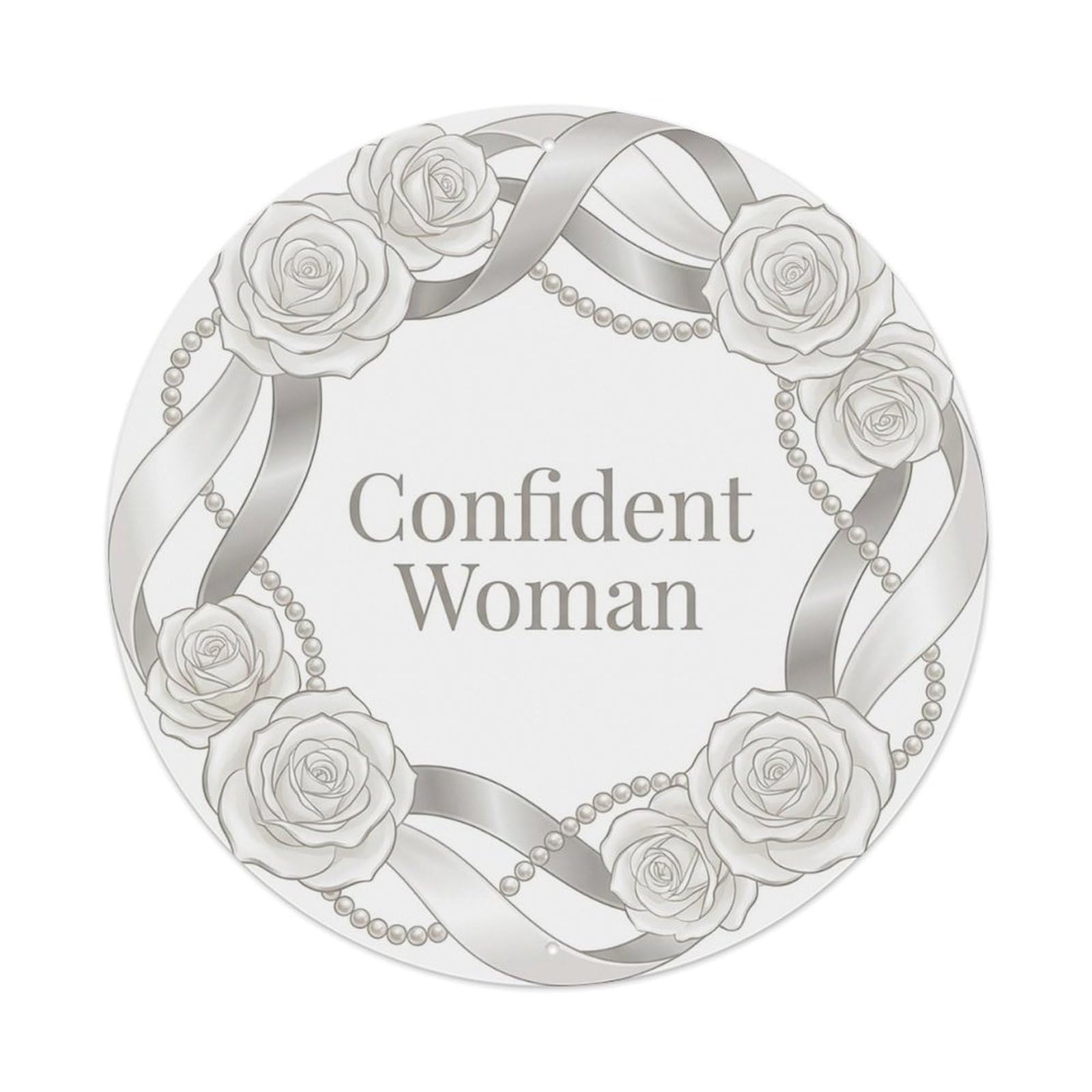 Elegant She Shed Floral Confident Woman Metal Tin Sign