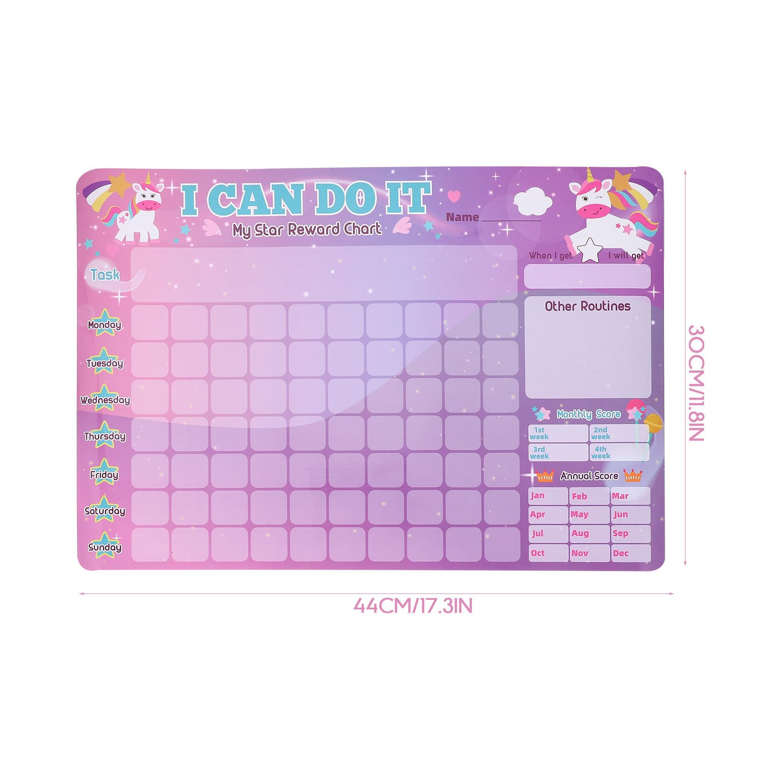 Tabla Magnética de Hábitos Infantil Rosa para Nevera, Seguimiento