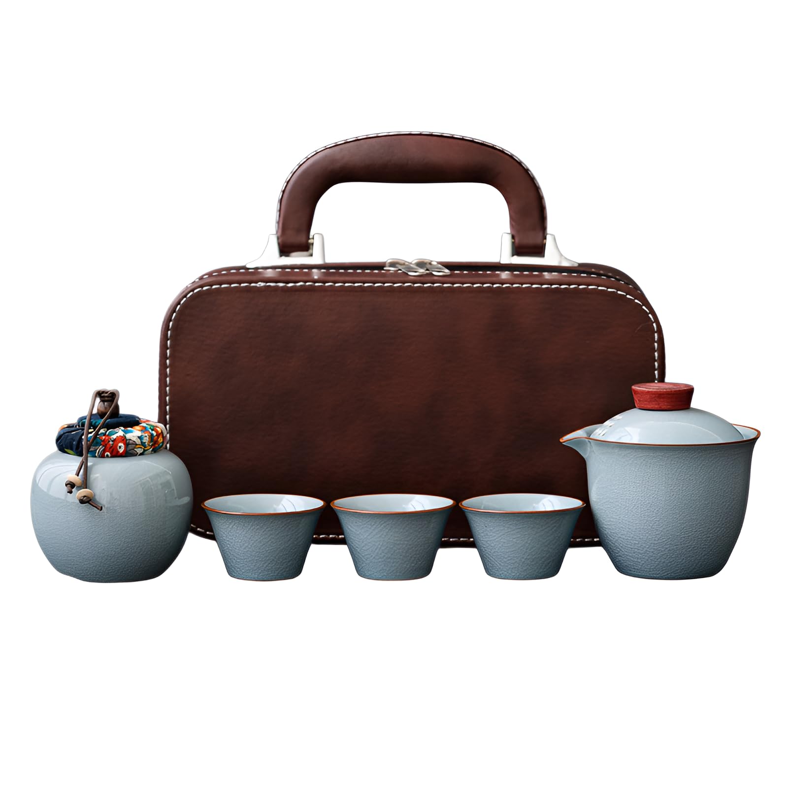 Amazon.co.jp: [koulaya]【携帯用/収納付き】茶器セット 陶器製 【急須
