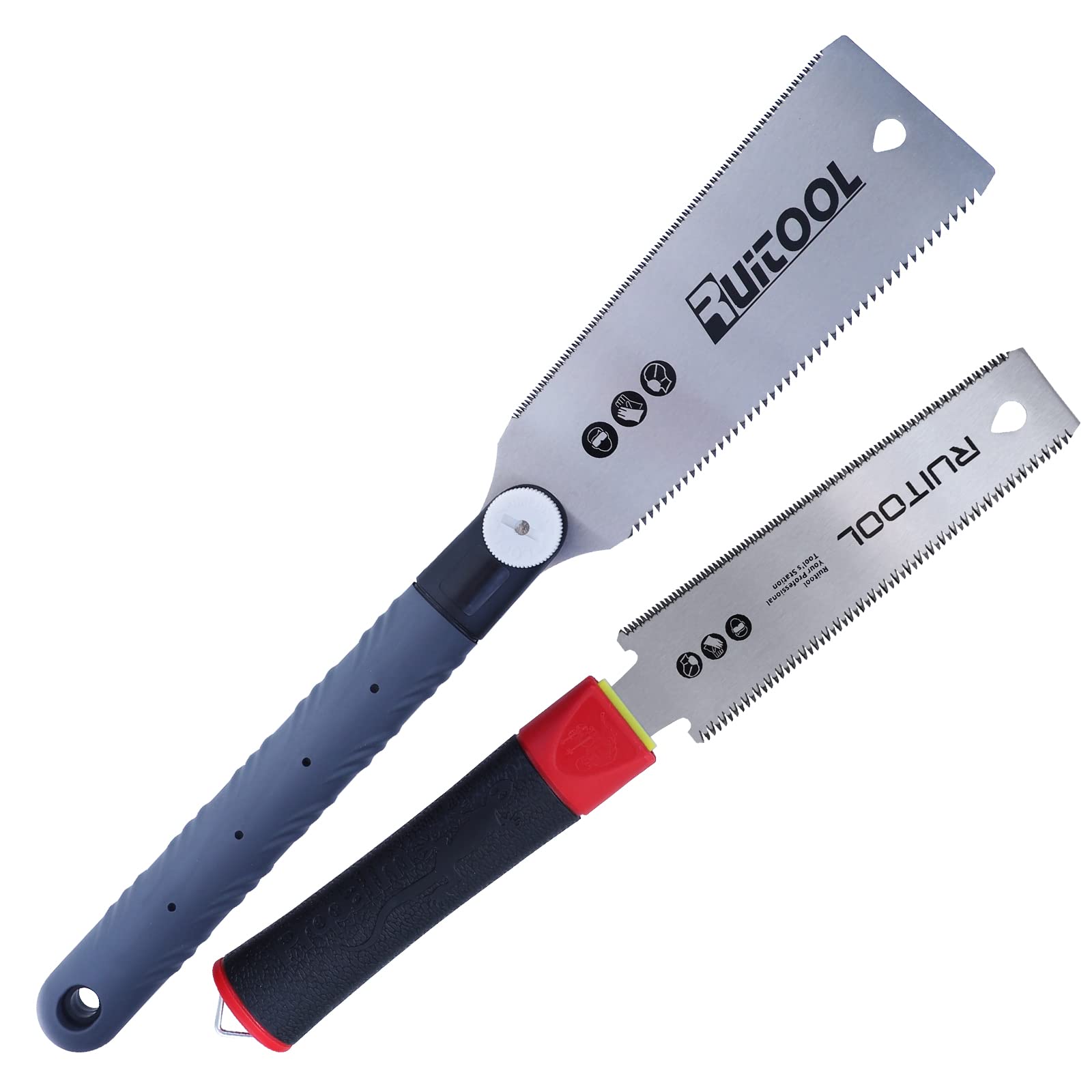 RUITOOLHand Saw 6&7 Inch Double Edge Pull Saw Ryoba SK5 Flexible Blade 11/17&6-10/18 TPI Flush Cut Saw Non-Slip Handle Wood Saw for Woodworking Hand Tools