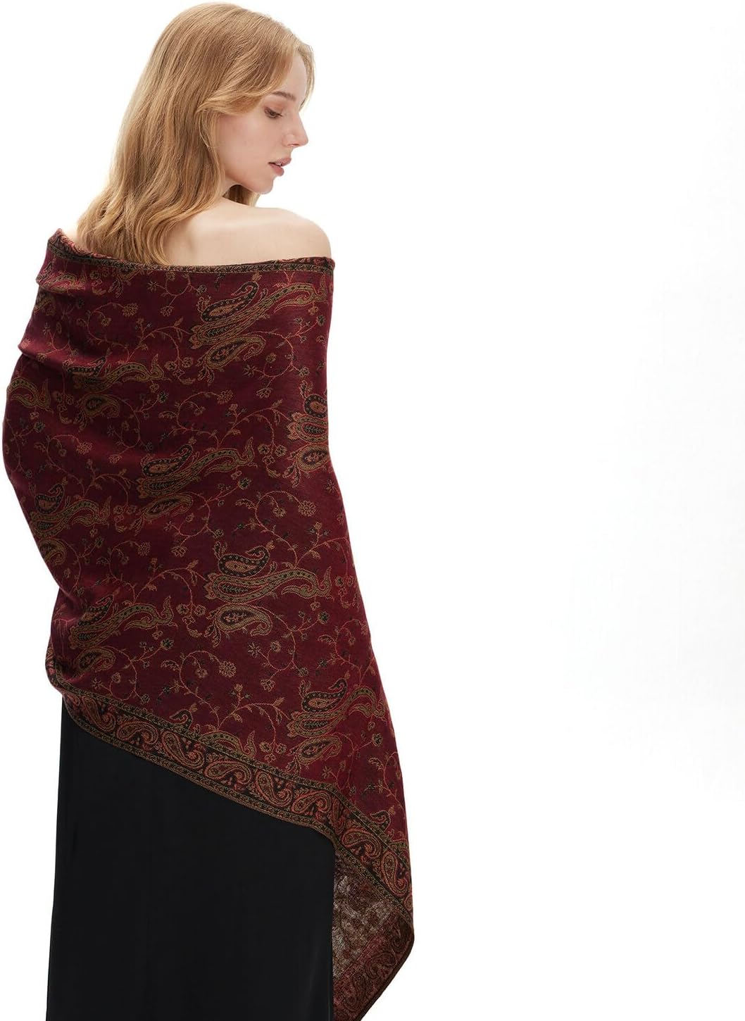 zero season Boho Paisley Pashmina Shawl Wrap Lightweight Scarf for Women, Silky Feel Bohemian Wrap for Travel & Daily Wear - Image 2