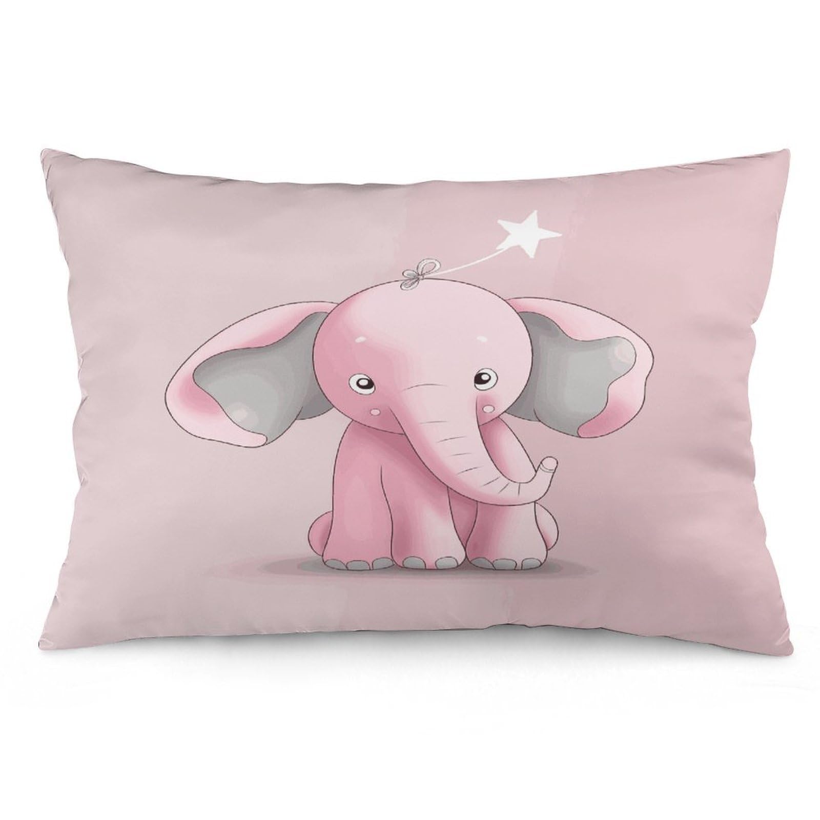Pink Elephant Throw Pillow Cover Soft Lumbar Pillow Covers with Zipper Breathable Rectangular Cushion Case Polyester Pillow Case Decorative Body Pillow Cover for Couch Bed