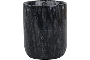 Toothbrush Holder, Black Marble, Handmade Stone Tumbler Adds Charm to Baths