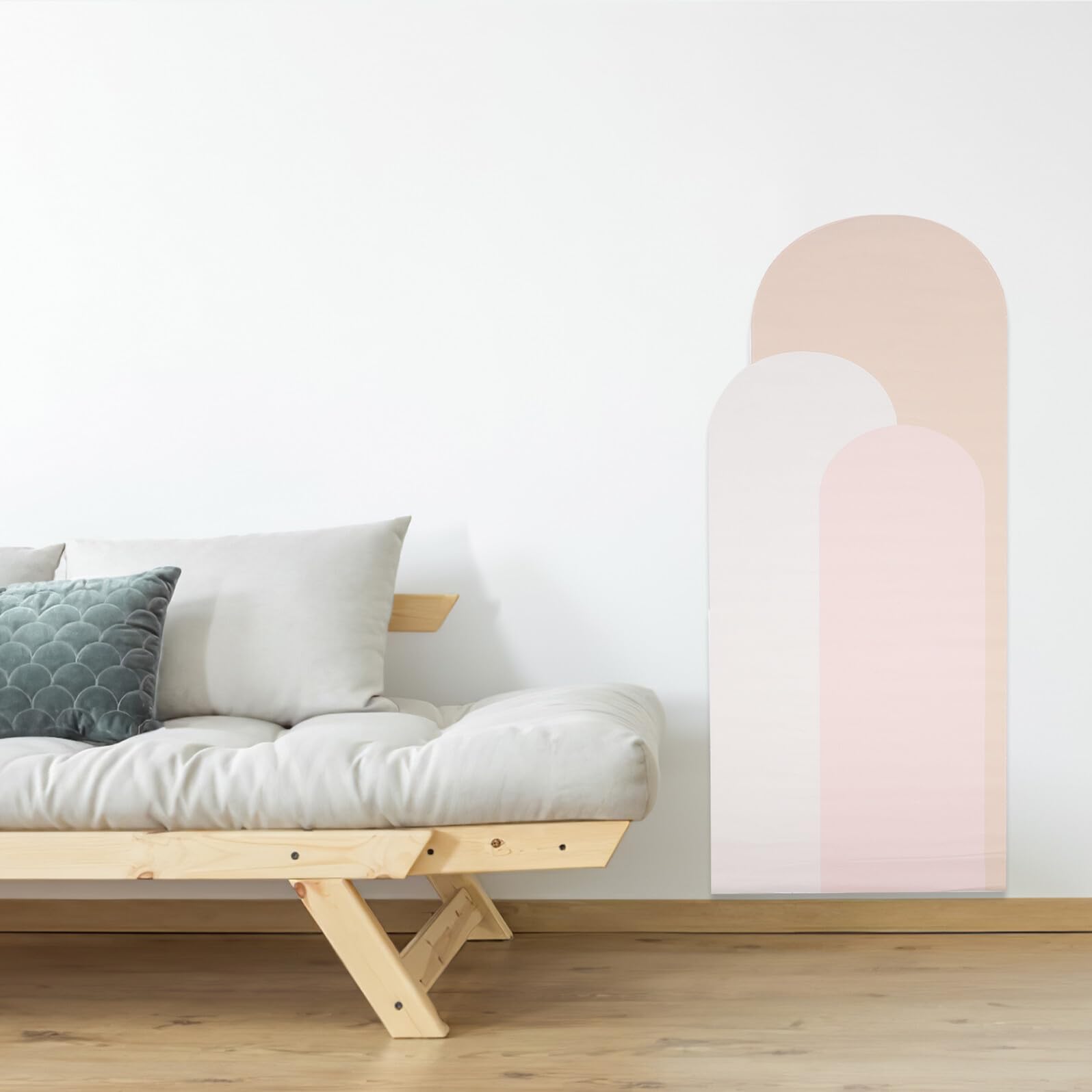 OUNONA Calcomanías de Pared Geométricas Bohemias en Pvc, 2 Piezas, Decoración Fácil de Instalar para Dormitorio y Estudio Diseño de Arco Elegante