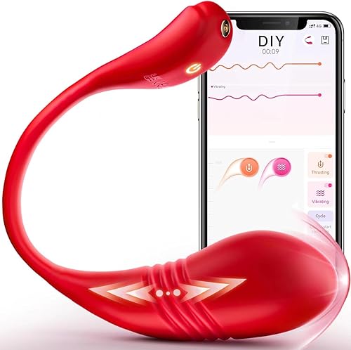 Juguetes sexuales portátiles con aplicación vibrador de control remoto, juguetes para adultos con 9 modos de vibración de empuje, consolador de