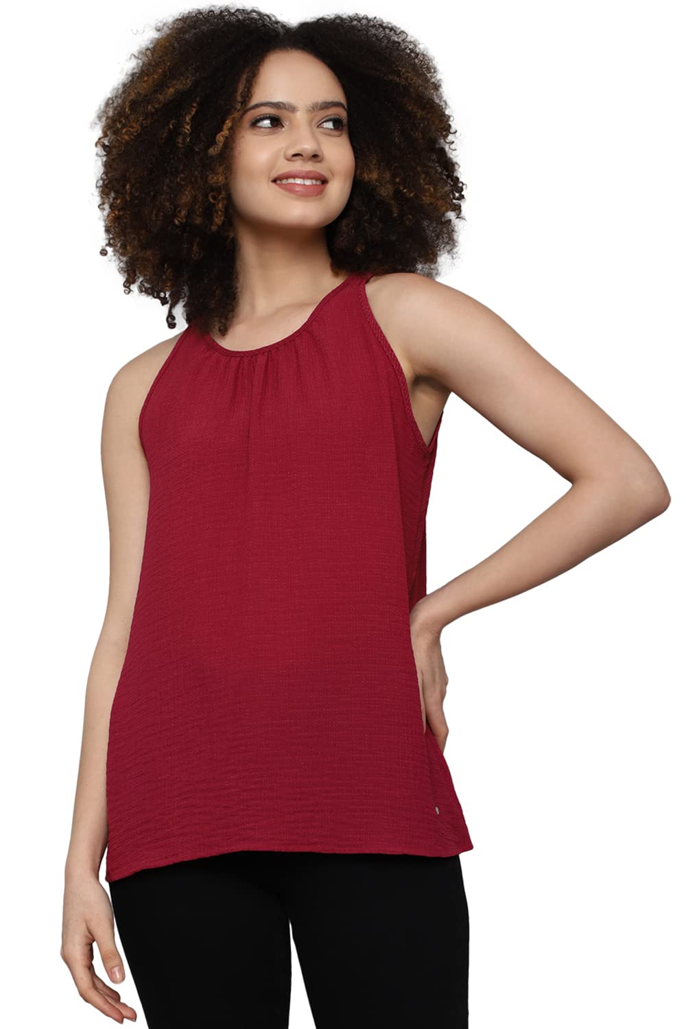 allen solly Women's Solid Regular Fit Blouse-picture-43