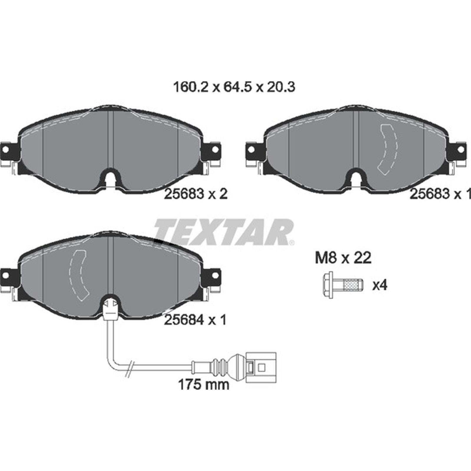 Textar Bremsscheiben 312mm Beläge vorne | 92120505 + 2568301 für Golf 7 2 Passat 3G