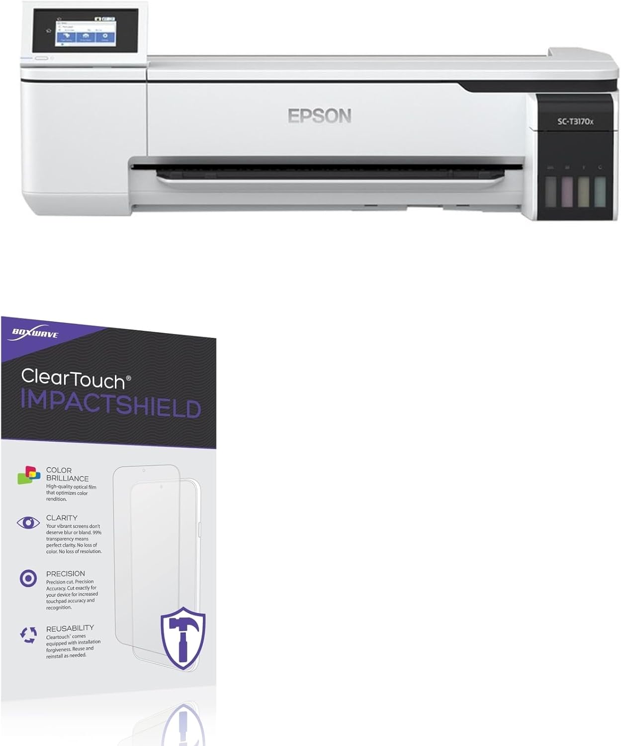 BoxWave Screen Protector Compatible With Epson SureColor T3170x - ClearTouch ImpactShield (2-Pack), Impenetrable Screen Protector Flexible Film