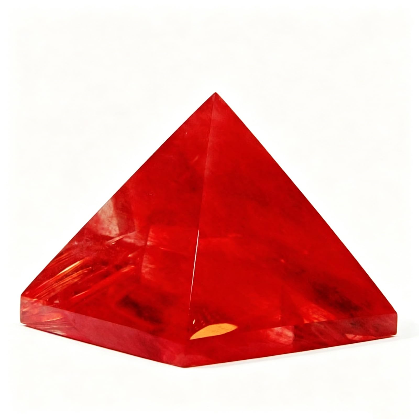 Piramide di Cristallo Rosso Fuso – Figurina di Piramide di Cristallo Rosso Fuso per la Decorazione della casa dell'ufficio, generatore di Cristalli curativi