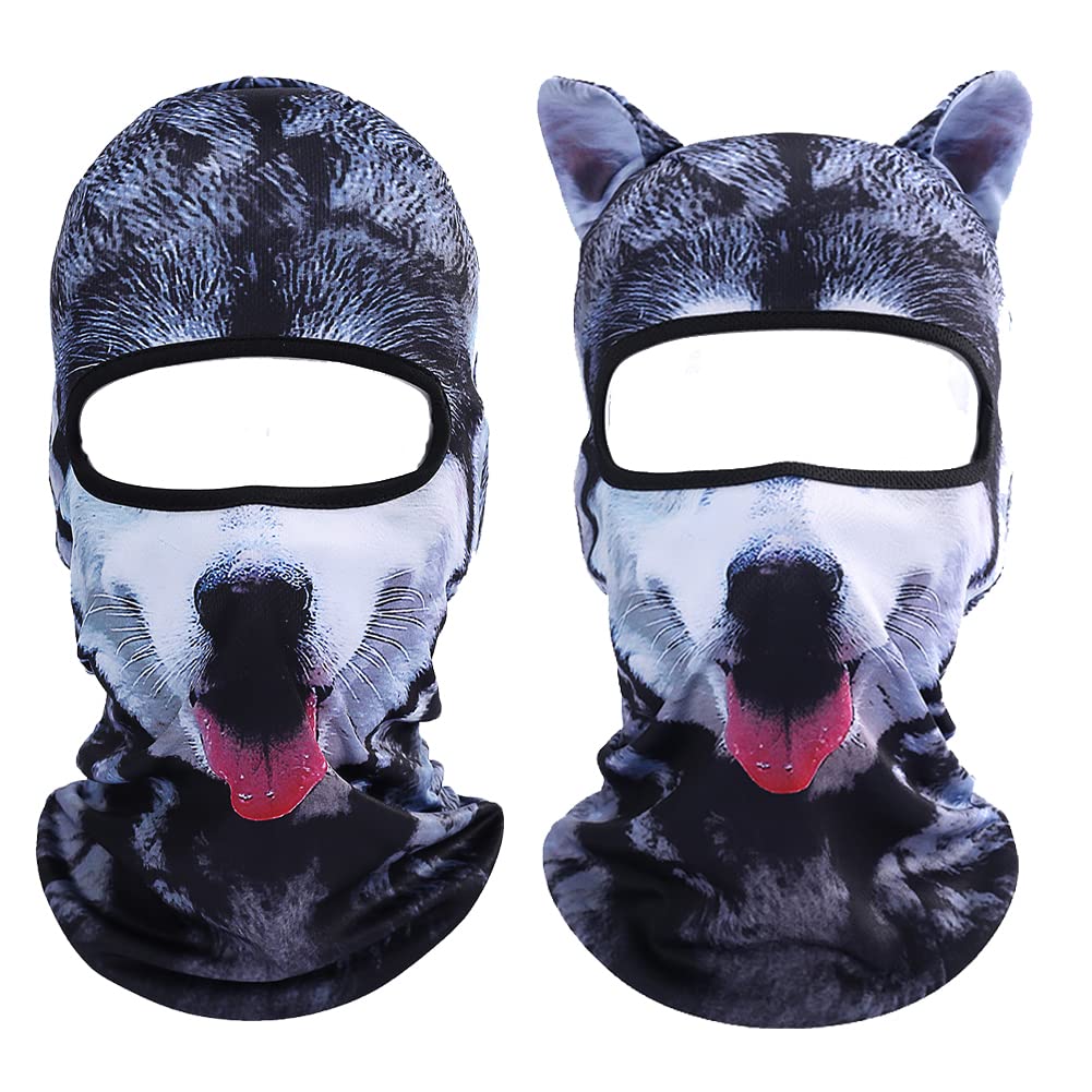 Cat Balaclava,Dog Balaclava,Halloween Hat,Cute Full Face Hood Mask Animal Ski Mask for Hiking Riding Sports Outdoor