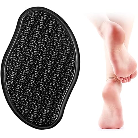 MEKY Foot File, Nano Crystal Glass Hard Skin Callus Remover, 2 in 1 Wet & Dry Pedicure Foot Grater, Quick, Safe and Effective Callus Dead Skin Remover for Feet (Black) Cover
