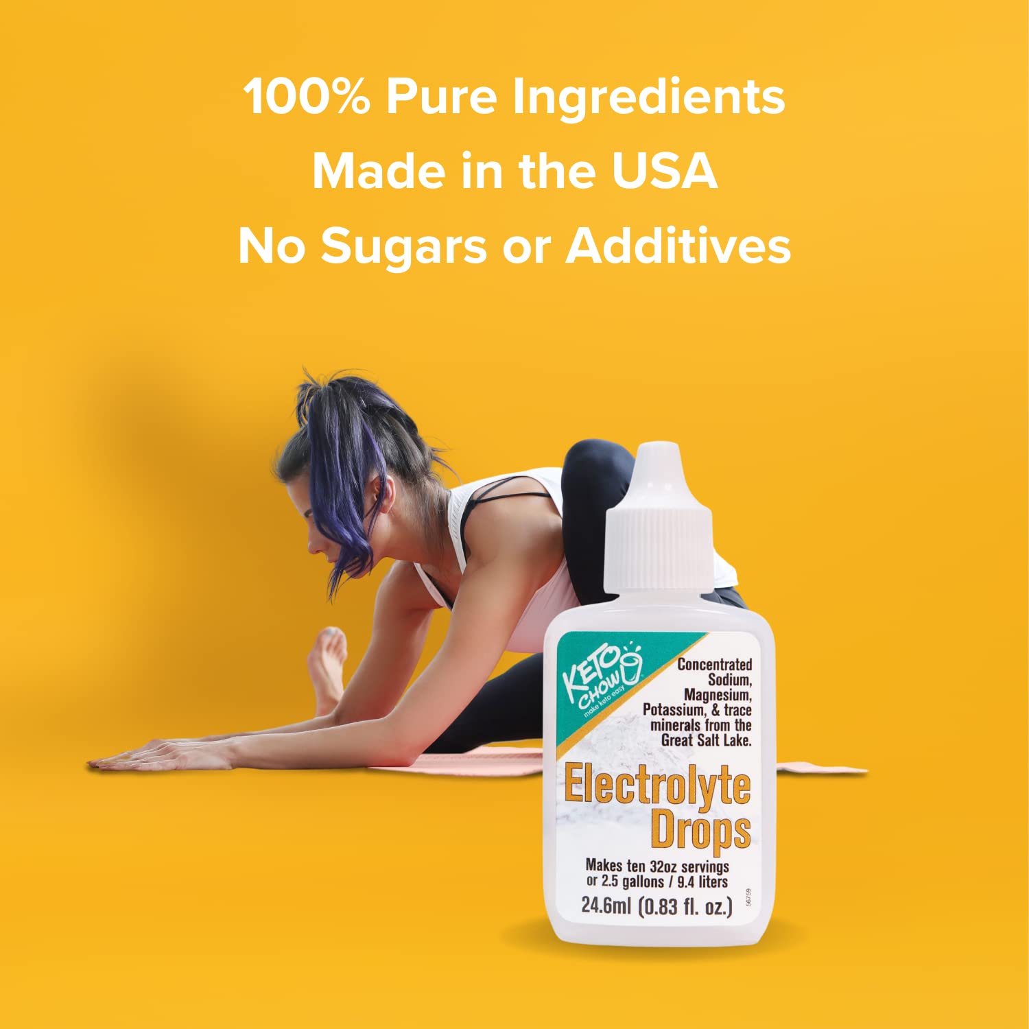 Keto Chow Electrolyte Drops Sodium, Magnesium, Potassium & Trace Minerals Promotes