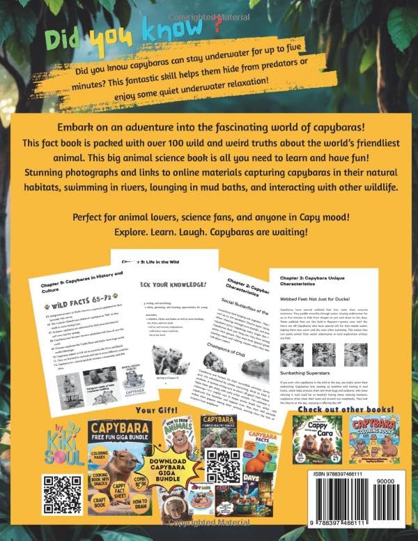 Capybara For Curious Kids. Animal Fun Science Book.: Everything you want to know about Capybaras +100 Wild Facts for Kids 8–12. (Easter gifts & capy animal stuff | Valentine's Day Gifts for Kids) - Image 2