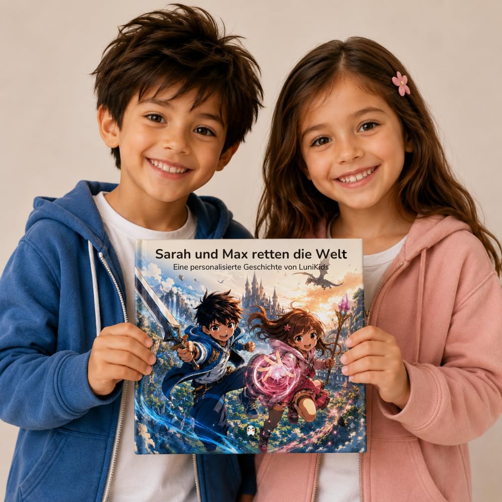 Personalisiertes Kinderbuch im Manga-Stil – Individuelle Geschichte & Manga-Illustrationen | Einzigartiges Abenteuer mit eigenem Namen, Charakter, Thema & Story | Geschenk für Kinder (Softcover)