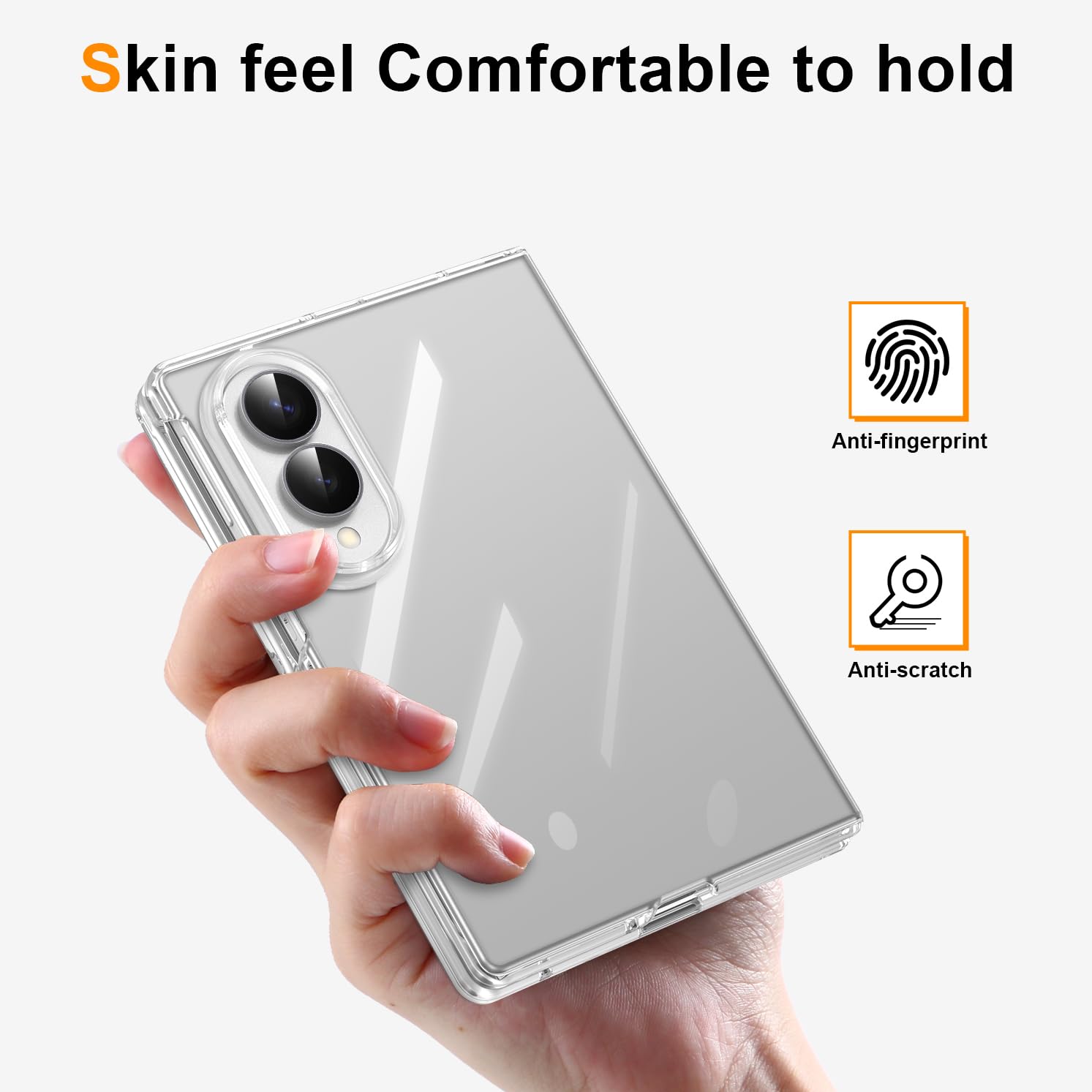 Custodia per Galaxy Z Fold 8, leggera, sottile, trasparente | Materiale PC rigido, profilo sottile e leggero, vestibilità robusta precisa, protezione antiurto resistente ai graffi