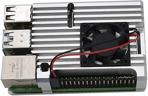 Wivarra para Raspberry Pi 4 4B Kit de Caja de Aluminio CNC con Disipador de Calor de Doble Ventilador para Raspberry Pi 4 Modelo B (Plateado) Informática,Componentes,Dispositivos externos,Cajas de ordenador de sobremesa