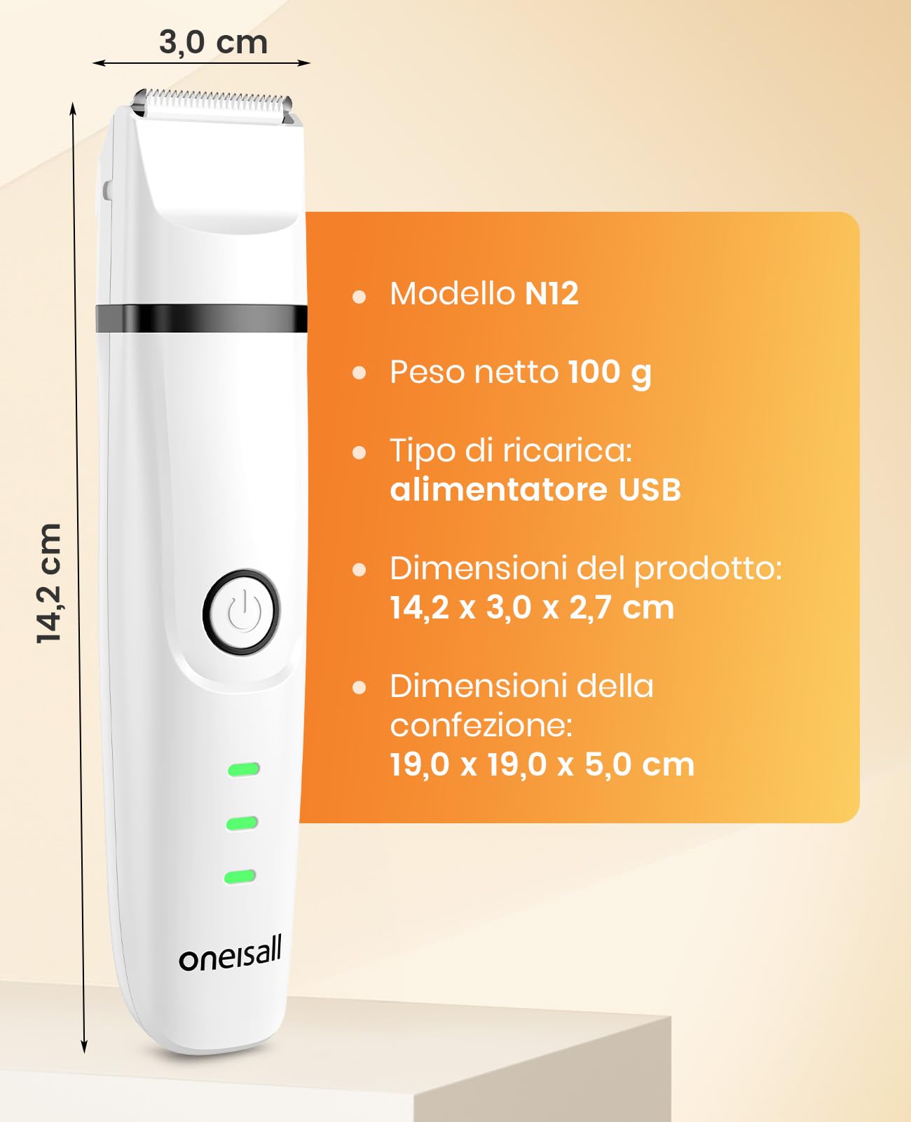 oneisall Rasoio 3 in 1 per cani a forma di gatto, rasoio professionale per gatti e cani, per zampe, glutei, annodato, dingleberry (Bianco)