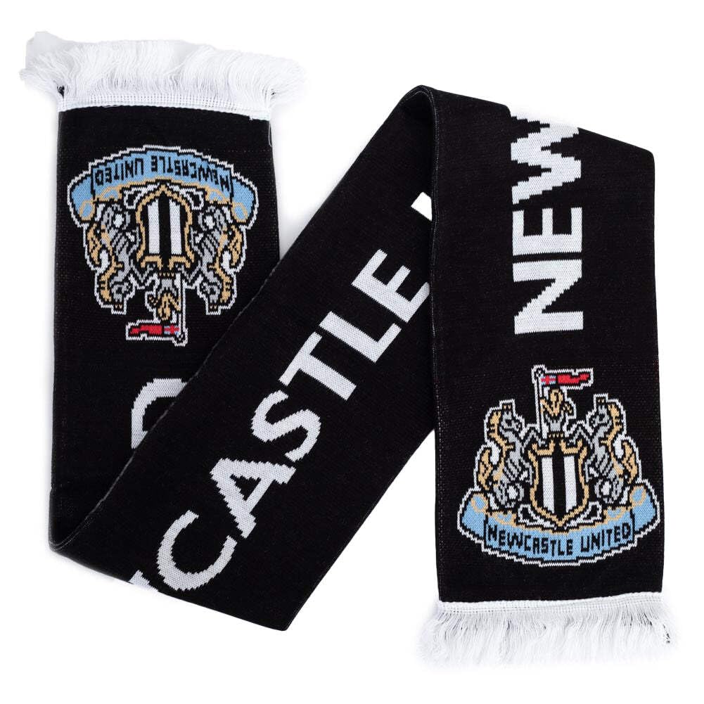Oficjalny szalik Newcastle United Black Crest Design, 180 cm, Czarny, biały, L