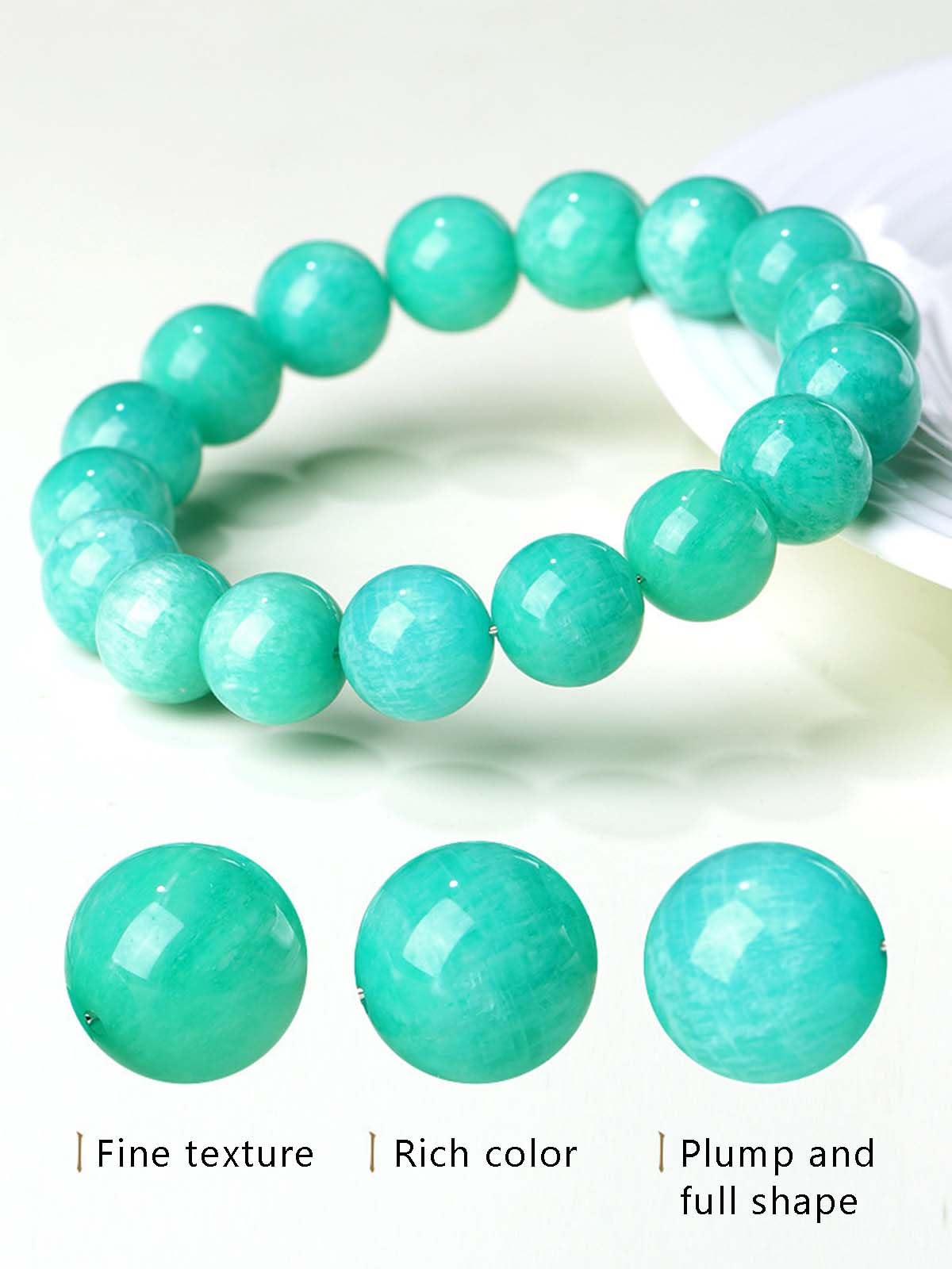 Pulsera de Cuentas de Piedras Preciosas de amazonita Natural