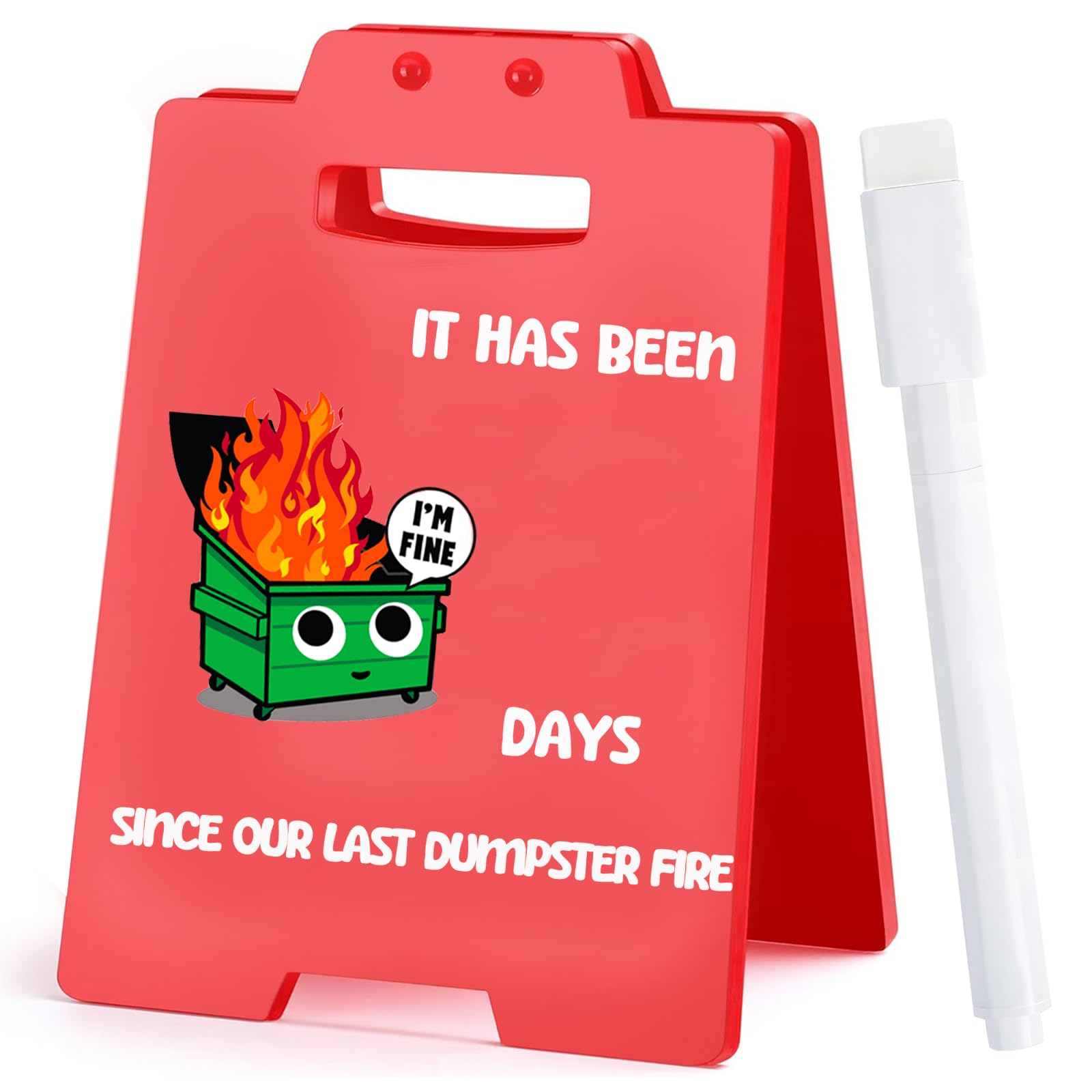 Dumpster Fire Desk Accessories Funny Office Decor Sign for Men & Women Desk Signs for Office with Humor Gifts for Coworkers Boss Lady Cubicle